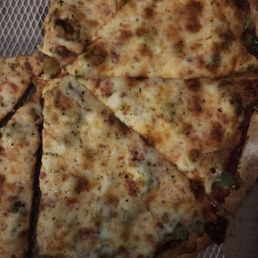 This is the sausage and green pepper pizza. You can't even see the ingredients let alone taste them This is the sausage and green pepper pizza. You can't even see the ingredients let alone taste them