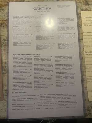 Menu photo 4 Cantina Los Mayas San Francisco, CA