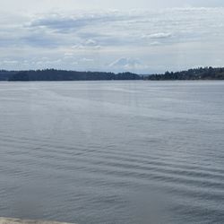 I-90 Floating Bridge - Bridge View of Lake Washington & Mount Rainier