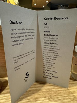 Menu photo 1 Ishi Omakase & Premium Sake Brooklyn, NY Menu photo 1 Ishi Omakase & Premium Sake Brooklyn, NY