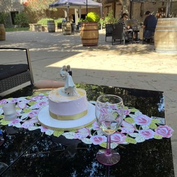 The Solvang Bakery - 2021 Anniversary cake at Firestone Winery. It got a little squished while I was trying to hide it for the surprise. ;) So good though! - Bakeries Near Me - Solvang, California