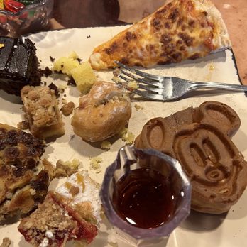 Goofy's Kitchen - Chocolate cake, cheese pizza, Mickey waffle and lots of tasty pastries - American Near Me - Anaheim, California