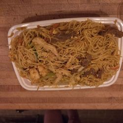 King Wok - This is what they sent as an apology it was very good plenty of protein. Apology accepted..