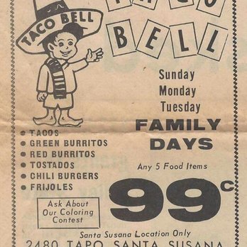 Taco Bell - Vintage Taco Bell ad - Fast Food Near Me - Cherryville, North Carolina Taco Bell - Vintage Taco Bell ad - Fast Food Near Me - Cherryville, North Carolina