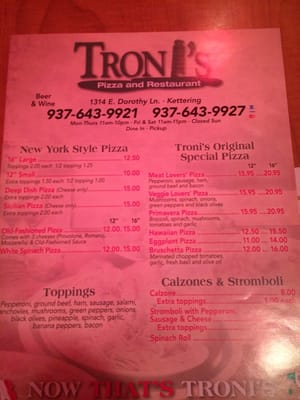 Menu photo 8 Troni's Italian Restaurant Dayton, OH Menu photo 8 Troni's Italian Restaurant Dayton, OH