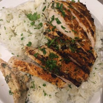 Dr Grubb's - Blackened chicken with rice pilaf. - American Near Me - Claremont, California Dr Grubb's - Blackened chicken with rice pilaf. - American Near Me - Claremont, California