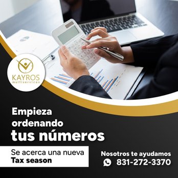 Kayros Multiservices - Es fundamental para que cualquier negocio sea exitoso tenga sus libros contables en orden para esta nueva TAX season 2024 - Tax Services Near Me - Salinas, California Kayros Multiservices - Es fundamental para que cualquier negocio sea exitoso tenga sus libros contables en orden para esta nueva TAX season 2024 - Tax Services Near Me - Salinas, California