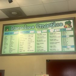 Paradise Smoothie - Menu