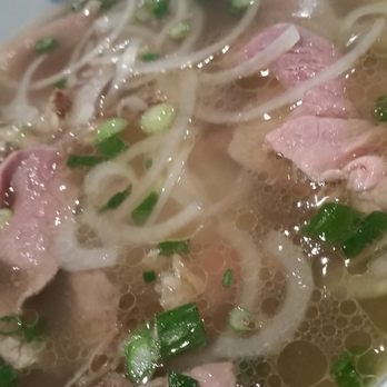 999 Phở - close up of #13 Pho with rare beef and flank - Vietnamese Near Me - Reno, Nevada