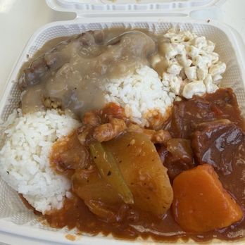 Richie's Drive Inn - Boneless chicken beef stew mixed plate - Hawaiian Near Me - Honolulu, Hawaii Richie's Drive Inn - Boneless chicken beef stew mixed plate - Hawaiian Near Me - Honolulu, Hawaii