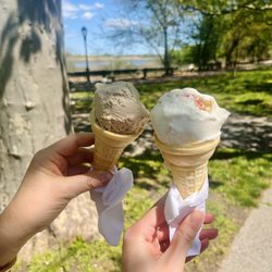 Uncle Louie G - Cappuccino chunk in the left, strawberry cheesecake on the right