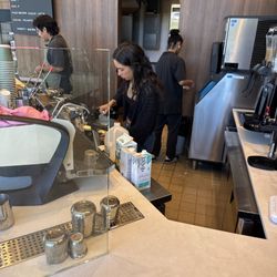 Pouring coffee