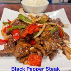 Noodles Asian Bistro - Black Pepper Steak with White Rice