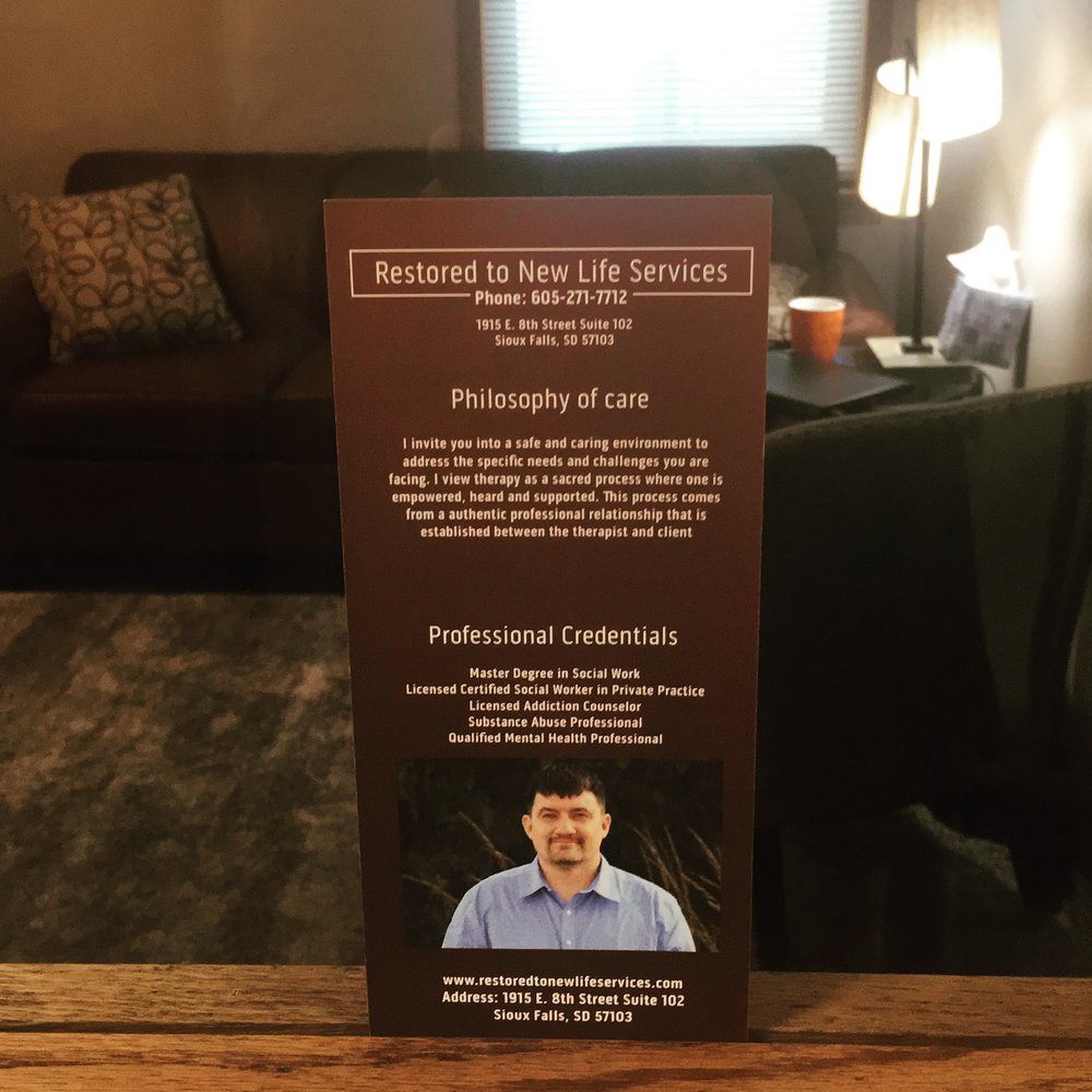 Restored to New Life Services - grief counselor in Sioux Falls, SD