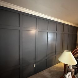 Knack Woodcraft - Bold and timeless. This custom feature wall adds depth and character to the space with a clean, seamless design.