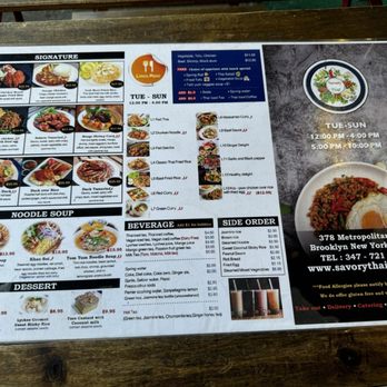 Savory Thai - Menu - Thai Near Me - Brooklyn, New York