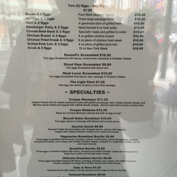 Russell's - Breakfast menu - American Near Me - Pasadena, California