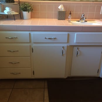 Jcustom Stone - Before picture- Pink 1950's vanity - General Contractors Near Me