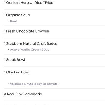 Earth Bistro - My order where it says "no cheese, carrots, nuts, and dairy" - Pizza Near Me - Temecula, California Earth Bistro - My order where it says "no cheese, carrots, nuts, and dairy" - Pizza Near Me - Temecula, California
