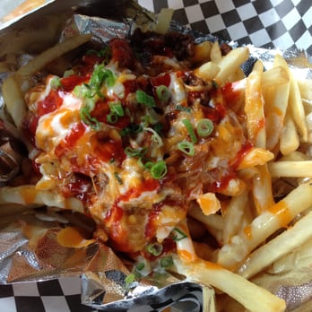Bobcha SF - Kimchi Fries - bulgogi beef, kimchi, lettuce, melted cheese, magic & hot sauce over fries - Korean Near Me - San Francisco, California