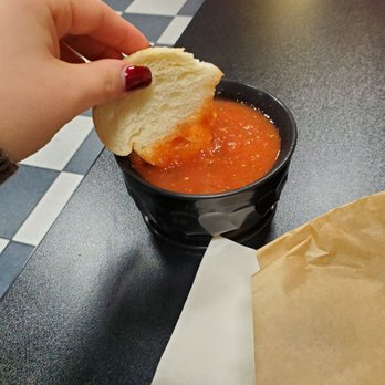 Soup Kettle Grille - Tomato basil soup w complimentary slice of bread - Soup Near Me - Meridian, Idaho Soup Kettle Grille - Tomato basil soup w complimentary slice of bread - Soup Near Me - Meridian, Idaho