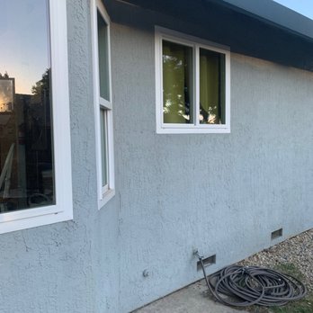 Legacy Lath & Plaster - Before finish product..Patch stucco for slider replacement and coated over rough standard stucco with medium acrylic, added trim to windows - Stucco Services Near Me Legacy Lath & Plaster - Before finish product..Patch stucco for slider replacement and coated over rough standard stucco with medium acrylic, added trim to windows - Stucco Services Near Me