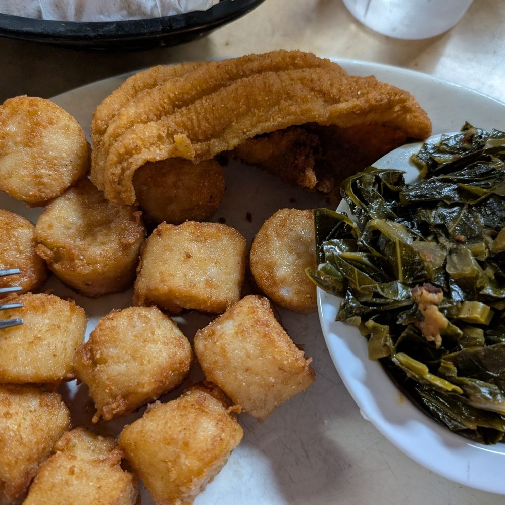 Catfish Deweys - Scallops, catfish, collard greens - Seafood Near Me - Oakland Park, Florida Catfish Deweys - Scallops, catfish, collard greens - Seafood Near Me - Oakland Park, Florida