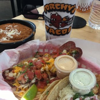 Torchy's Tacos - Re Fried Beans, Jalapeno Sausage Taco and Baja Shrimp - Tacos Near Me - Austin, Texas Torchy's Tacos - Re Fried Beans, Jalapeno Sausage Taco and Baja Shrimp - Tacos Near Me - Austin, Texas