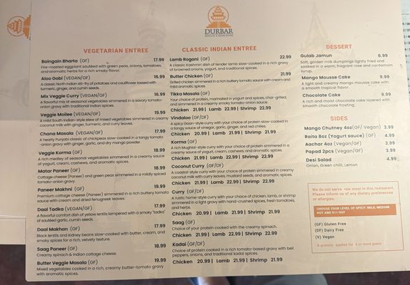 Menu photo 2 Durbar Grand Lake, CO
