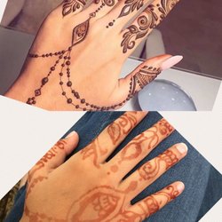 Eyebrow Masters - What she said she could do VS what she actually did! Don't do your henna here! My 3 year old could have done a better job.