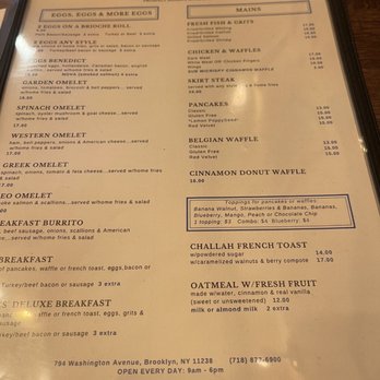Shanes Brooklyn - Menu - New American Near Me - Brooklyn, New York