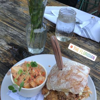 The Floridian - Fried chicken sandwich with potato salad - Southern Near Me - Saint Augustine, Florida The Floridian - Fried chicken sandwich with potato salad - Southern Near Me - Saint Augustine, Florida