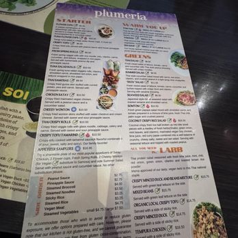 Plumeria - Menu - Thai Near Me - San Diego, California