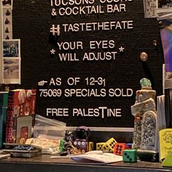 Tough Luck Club - "Free Palestine" behind the bar