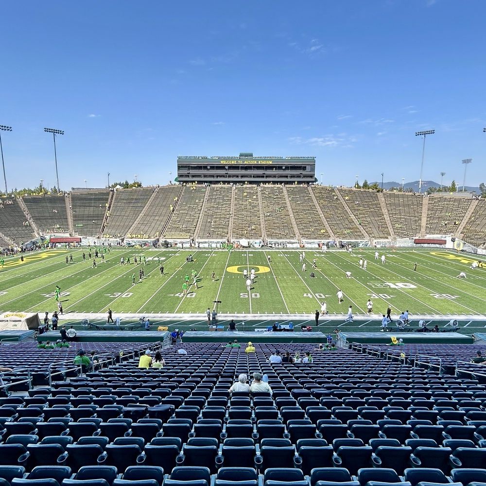 Autzen Stadium - Autzen Stadium surprisingly only holds 54,000 seats in capacity. - Stadiums & Arenas Near Me - Eugene, Oregon