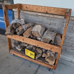 Albertsons - Bundles of wood by the front door