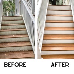 4Pro Painting & Powerwashing - Before and After of a staircase that was brought back to life!