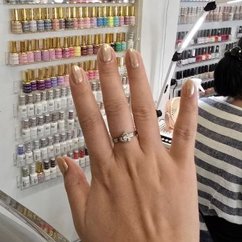 Omg Nails - Pretty champagne color - Nail Salons Near Me - Beverly Hills, California