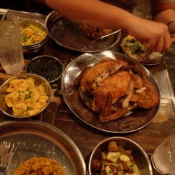 Señor Pollo - Foood! Roast chicken with sides (mac and cheese, patatas bravas and coleslaw)