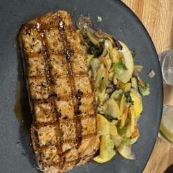 Wander In - Grilled Salmon, double side of veg