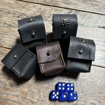 Summerland Leather - Dice game sets with carry pack - Leather Goods Near Me - Santa Barbara, California Summerland Leather - Dice game sets with carry pack - Leather Goods Near Me - Santa Barbara, California