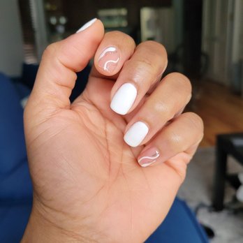 Pink Mi Up - Love this!!! Gel with designs - Nail Salons Near Me - Chicago, Illinois
