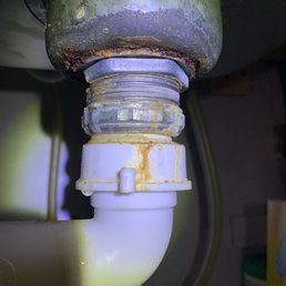 Area wear pipe meets sink. Rotted under sink. Leaking. Area wear pipe meets sink. Rotted under sink. Leaking.