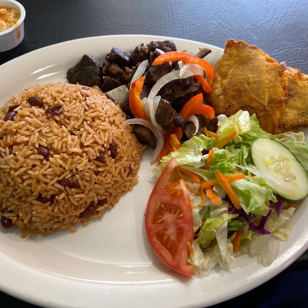Caribbean Cafe - Fried Goat Fried plantains Red Rice and Beans - Haitian Near Me - Louisville, Kentucky