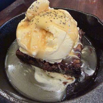 Bardenay Distilling - Skillet brownie with ice cream, caramel sauce, and black lava sea salt. So yummy!!! - Distilleries Near Me - Garden City, Idaho