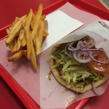 Aladdin Gyro-Cery - Chicken gyro combo with fries and a drink of choice! - Greek Near Me - Seattle, Washington