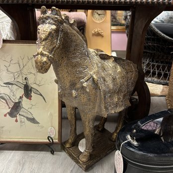 Vintage Home Dwelling - Vintage golden horse . ( mid-size). - Used, Vintage & Consignment Near Me - San Mateo, California Vintage Home Dwelling - Vintage golden horse . ( mid-size). - Used, Vintage & Consignment Near Me - San Mateo, California