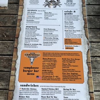 The Camphouse - Menu as of 09/2025 - Bars Near Me - Diamondhead, Mississippi