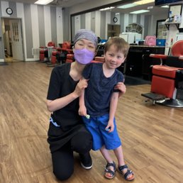 Emily and my son (post haircut!) Emily and my son (post haircut!)