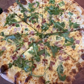 Trilogy Pizza & Wine - This is the breakfast pizza. It's called the Carbonara.. 10/10!!!! They serve it for brunch on Sat and Sun. You must try it. - Pizza Near Me - San Antonio, Texas
